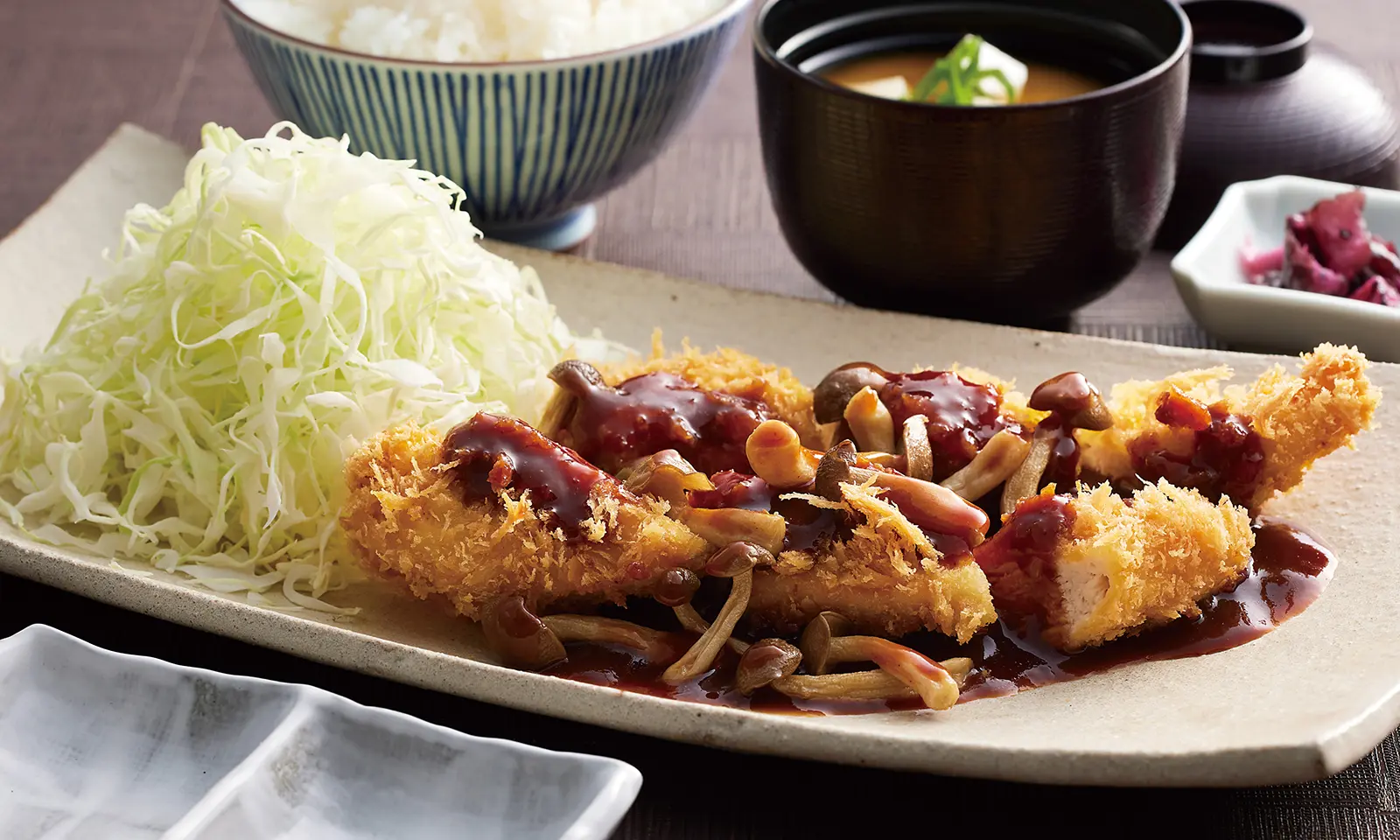 《トリュフ薫る》芳醇きのこソース　ささみかつ定食